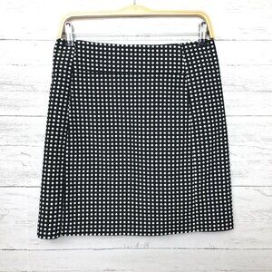 LOFT Women's Black & White Polka Dot Skirt Back Zipper size 2